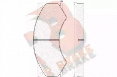 R BRAKE rb0764 -  Комплект тормозных колодок, дисковый тормоз